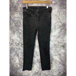 J Crew Jeans womens 26 Black High Rise Vintage Straight Frayed Alt Witchy Whimsi